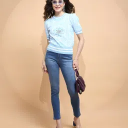 Global Republic Blue Cotton Slim Fit High Rise Jeans image 4
