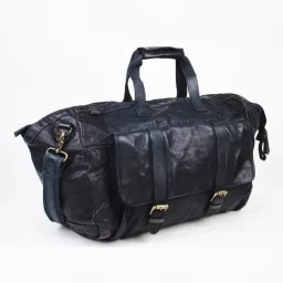 Art N Vintage Ethan Navy Leather Solid Extra Large Duffle Bag image 4