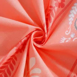 Klotthe Orange 400 TC Cotton Single Elastic Bedsheet with Pillow Cover image 4