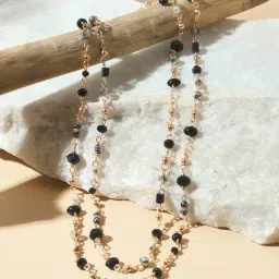 Accessorize London Black Long Beaded Rope Necklace for Women-picture-30