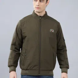 Cantabil Green Nylon Regular Fit Reversible Jacket-image-47