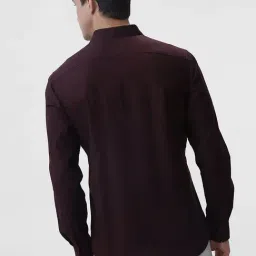 Basics Purple Cotton Slim Fit Shirt image 2