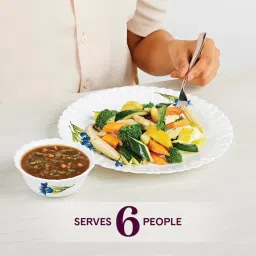 Larah by Borosil Nina Fluted White Opalware 21 Pieces Dinner Set image 4