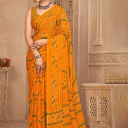 DURGA EMPORIO Bandhani Pure Chiffon Bandhani Saree image 1