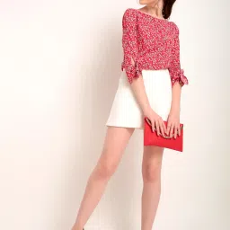 Rare Red Floral Print Top image 4