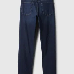 GAP Navy Cotton Regular Fit Solid Jeans image 4