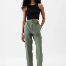 GAP Green Relaxed Fit Solid Pants image 4