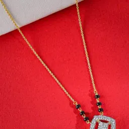 GIVA Lab Grown Diamond 14k (585) Gold Mangalsutra for Women-image-87