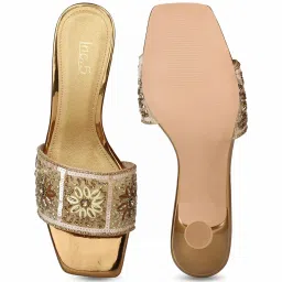 Inc.5 Women's Antique Gold Ethnic Sandals image 4