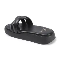 Carlton London Women's Black Cross Strap Sandals image 5