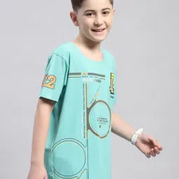 Monte Carlo Boys Green Printed T-Shirt image 4