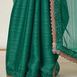 Soch Green Embellished Saree With Unstitched Blouse image 4