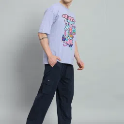 Griffel Mauve Cotton Loose Fit Printed Co-Ord Set image 4