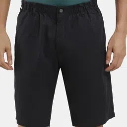 Jockey 1203 Black Super Combed Mercerised Cotton Woven Straight Fit Shorts-picture-21