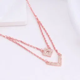 GIVA 925 Sterling Silver Rose Gold Necklace for Women-image-61