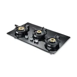 Prestige Svachh Efficia 03AI Black One Touch Advanced Auto Ignition Gas Stove with 3 Brass Burner-image-1