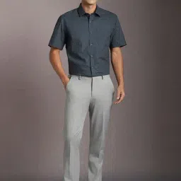 Louis Philippe Navy Cotton Regular Fit Printed Shirt image 5