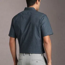 Louis Philippe Navy Cotton Regular Fit Printed Shirt image 2