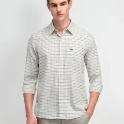 Arrow Sport Green Cotton Slim Fit Checks Shirt-picture-18