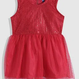 YK Infant Girls Red Sequined Sheer Dress-picture-20