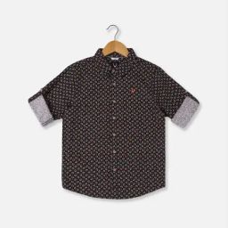 Allen Solly Junior Black Cotton Floral Print Full Sleeves Shirt-picture-41