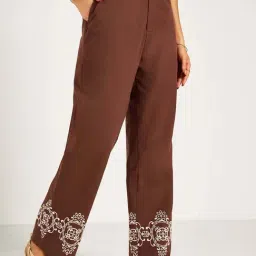 Honey by Pantaloons Brown Plain Trousers image 3