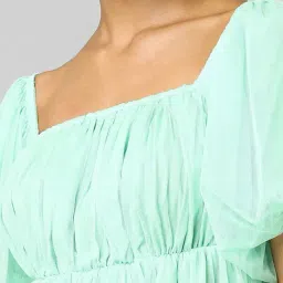 Only Green Square Neck Peplum Top image 5