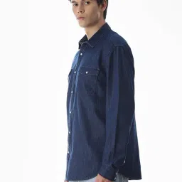 Jack & Jones Navy Regular Fit Plain Shirt image 4