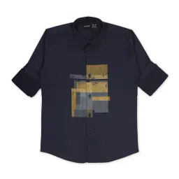 Cavio Kids Navy Solid Full Sleeves Shirt-picture-17