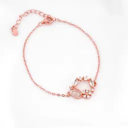 GIVA 92.5 Sterling Silver Rose Gold Drop Wreath Adjustable Bracelet-picture-11