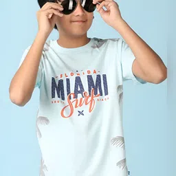 V-Mart Boys Typography Printed Round Neck Cotton T-shirt image 1