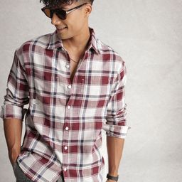 WROGN Oversized Checked Drop-Shoulder Sleeves Pure Cotton Casual Shirt-picture-2