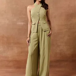Lea Clothing Co. Women Kathe Sage Green High-Waisted Pants-image-23