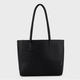Twenty Dresses by Nykaa Fashion Black Solid Rectangular Tote Bag-picture-10