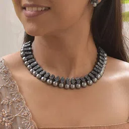 JUMKEY Oxidized Necklace And Earrings-picture-18