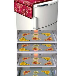 Dakshya Industries Fridge Top Cover and Fridge Mat Combo Set of 5-picture-26