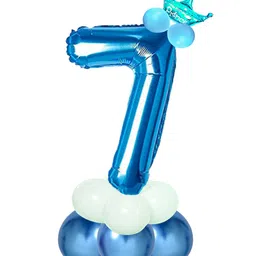 Decor Mantra Number 7 foil balloon 32 inch for birthday decoration items - Blue - Pack of 13-image-28