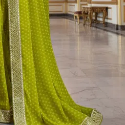 Anouk Polka Dot Embroidered Poly Georgette Bandhani Saree image 4