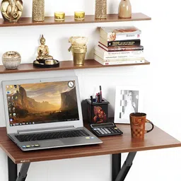 bluewud Radisso Brown Wooden Wall Mount Study Table-picture-27