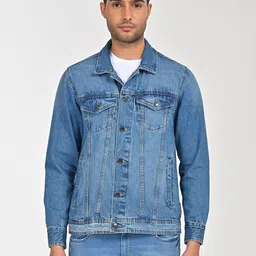 Indian Terrain Men Washed Insulator Outdoor Denim Jacket-image-27
