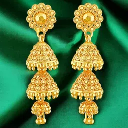 DIVASTRI Gold-Plated Dome Shaped Jhumkas image 5