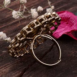 SHONA'S STYLE Gold-Plated Kundan Studded Ethnic Bridal Ring image 5