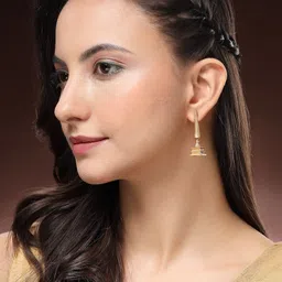 ZENEME Gold Plated Geometric Shaped Drop Earrings image 4