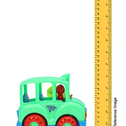 KIDS FUN Toys Battery Operated School Bus Toy with Moving Wheel Light & Sound - Light Green image 3
