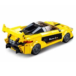 Sluban Building Block Toy Racing Car - Yellow image 4