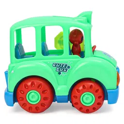 KIDS FUN Toys Battery Operated School Bus Toy with Moving Wheel Light & Sound - Light Green image 4