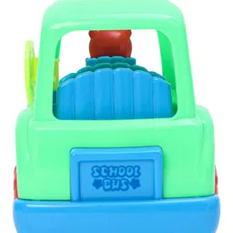 KIDS FUN Toys Battery Operated School Bus Toy with Moving Wheel Light & Sound - Light Green image 5