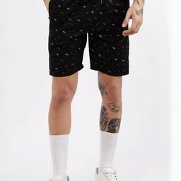 24 Street Men Conversational Printed Regular Fit Mid-Rise Cotton Shorts-image-37