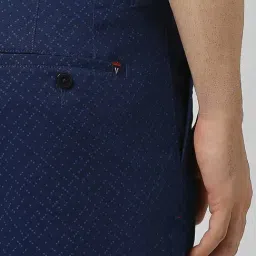 Van Heusen Navy Cotton Regular Fit Printed Shorts image 5