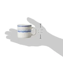 Larah by Borosil White Ceramic Tea & Coffee Mug - Set fo 6 100ml image 4